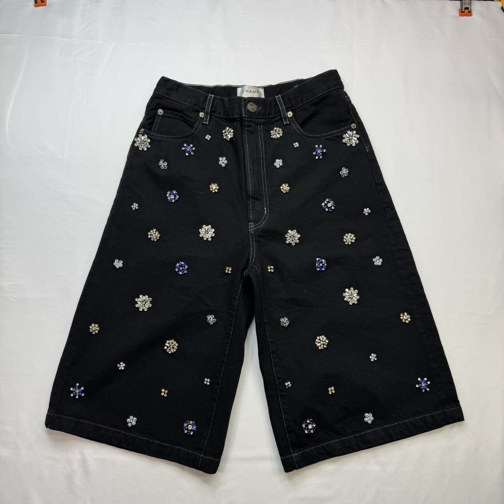 Frame Denim The Boy Short embellished‎ with a floral design 1-proto Sample Sz 27